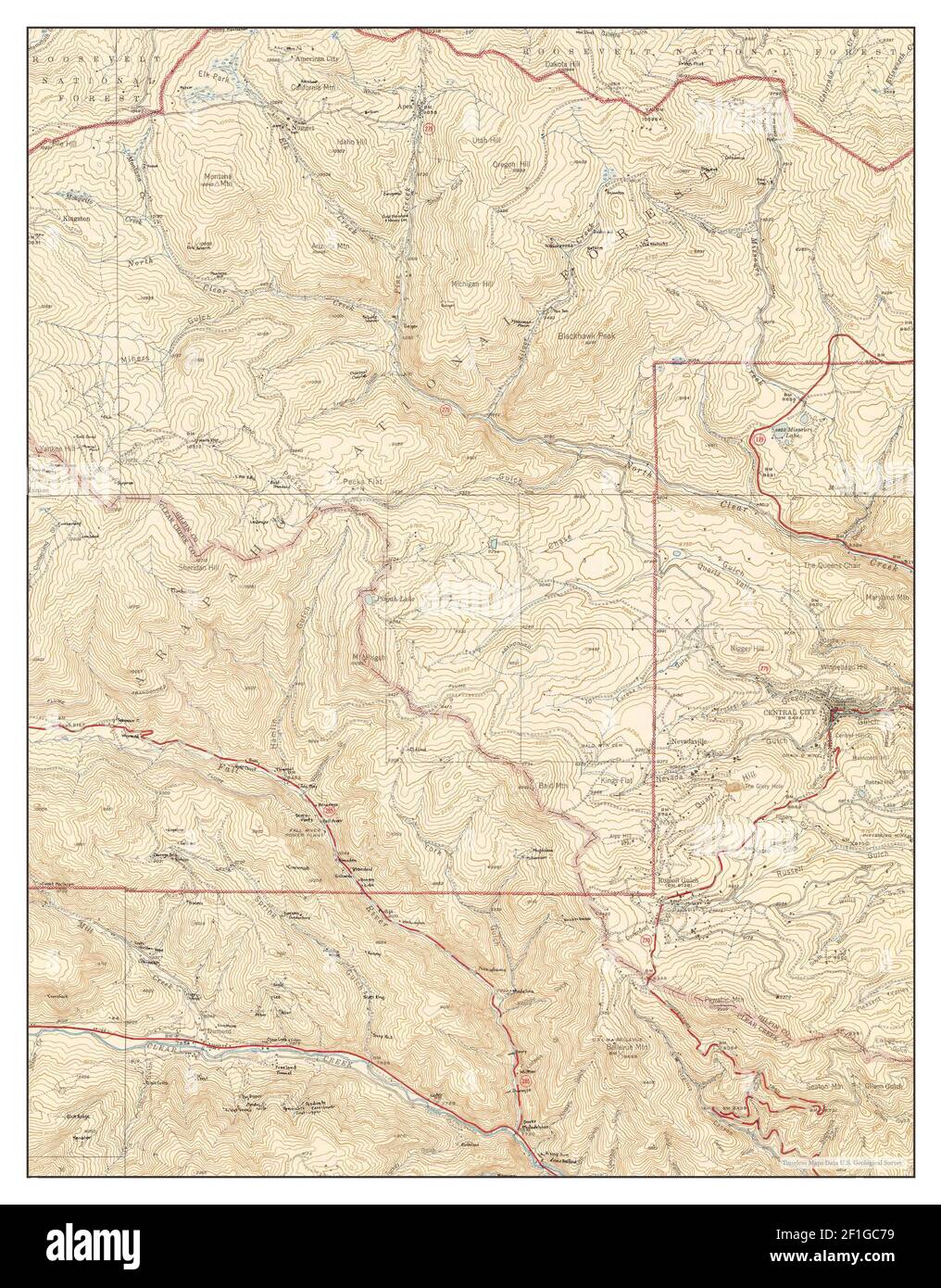 Central City, Colorado, map 1944, 1:31680, United States of America by