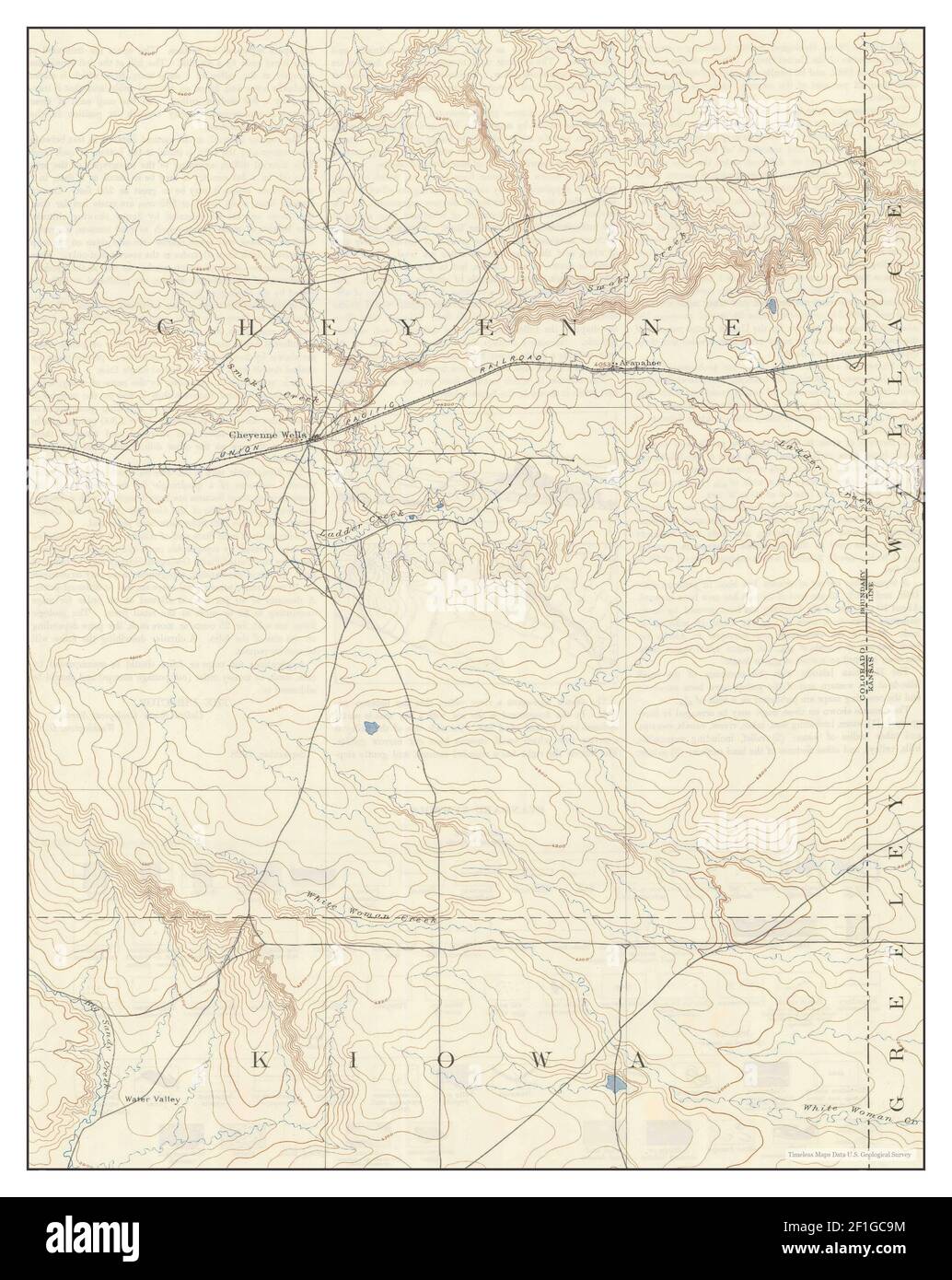 Cheyenne Wells, Colorado, map 1894, 1125000, United States of America by Timeless Maps, data U
