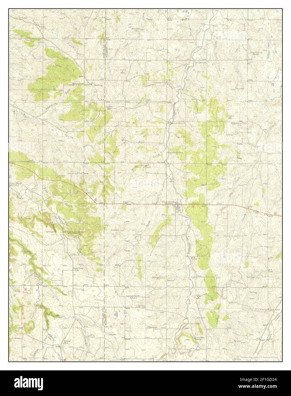 Elizabeth, Colorado, map 1939, 162500, United States of America by