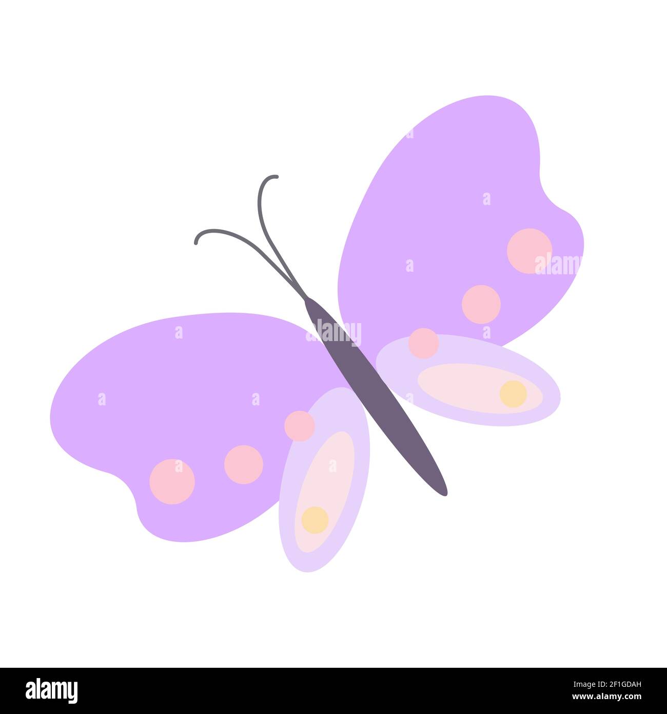 Fancy little pastel-colored butterfly in simple flat style vector  illustration, symbol of spring, Easter holidays celebration decor, clipart  for cards, banner, springtime decoration Stock Vector Image & Art - Alamy