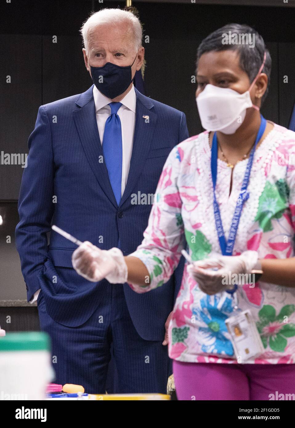 President Joe Biden visits a Veterans Affairs (VA) COVID19 vaccine