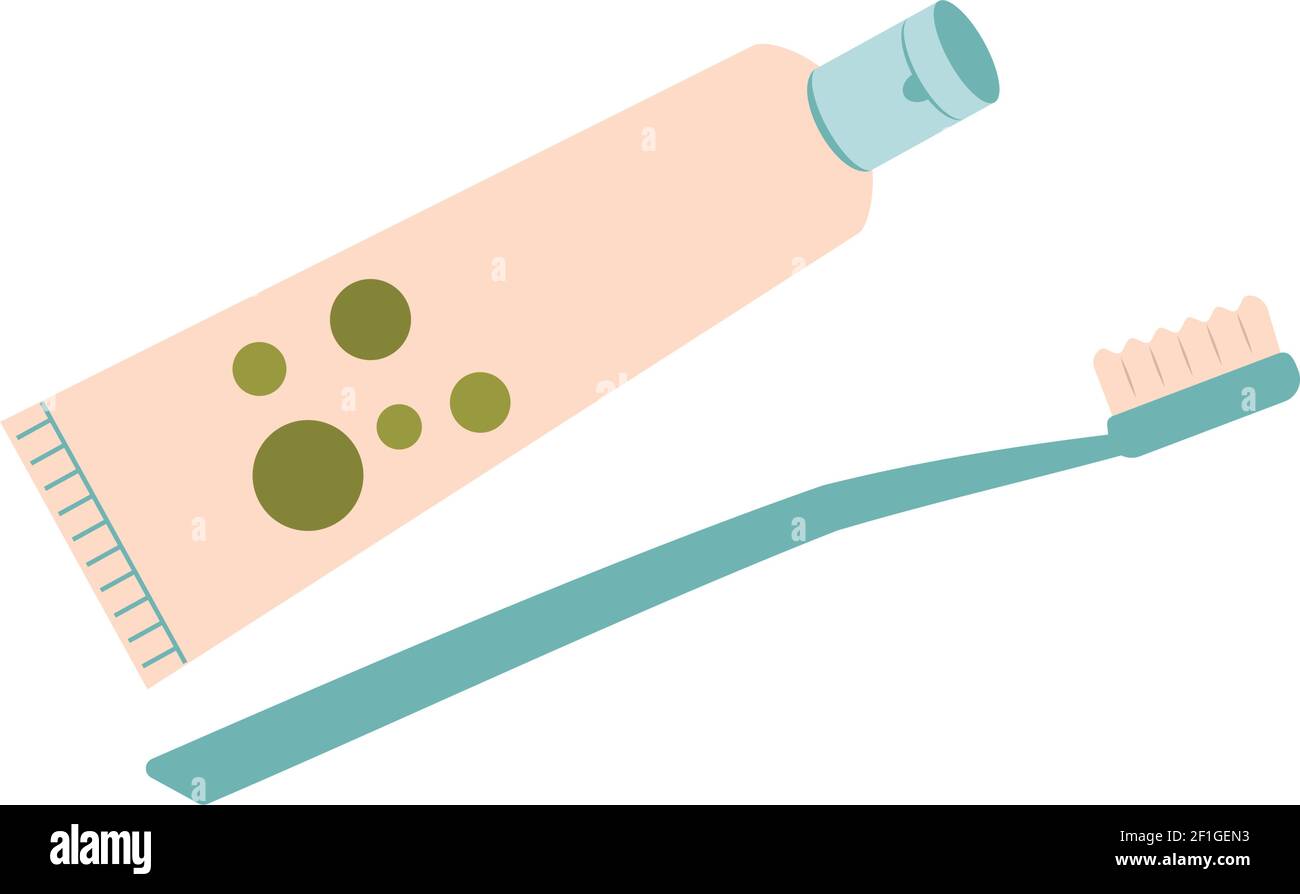 Toothbrush and toothpaste icon. Toiletries for cleaning teeth Stock ...