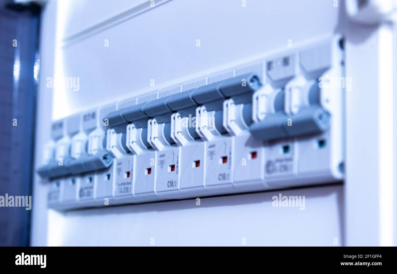 Electrical circuit controller. Electrical installation concept Stock