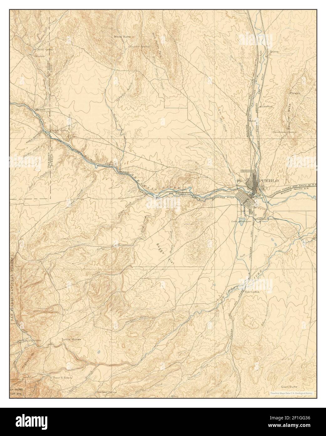 Pueblo County Survey Maps Pueblo, Colorado, Map 1897, 1:125000, United States Of America By Timeless  Maps, Data U.s. Geological Survey Stock Photo - Alamy