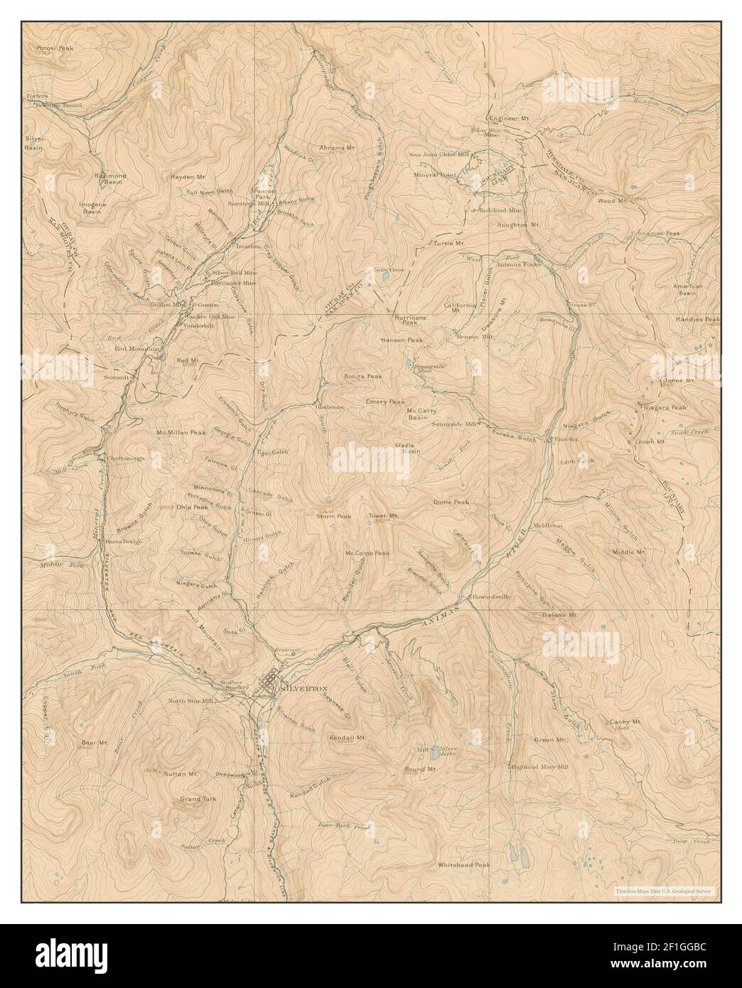 Map of silverton Cut Out Stock Images & Pictures Alamy