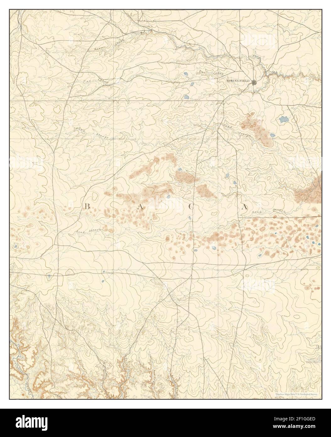 Springfield, Colorado, map 1893, 1125000, United States of America by