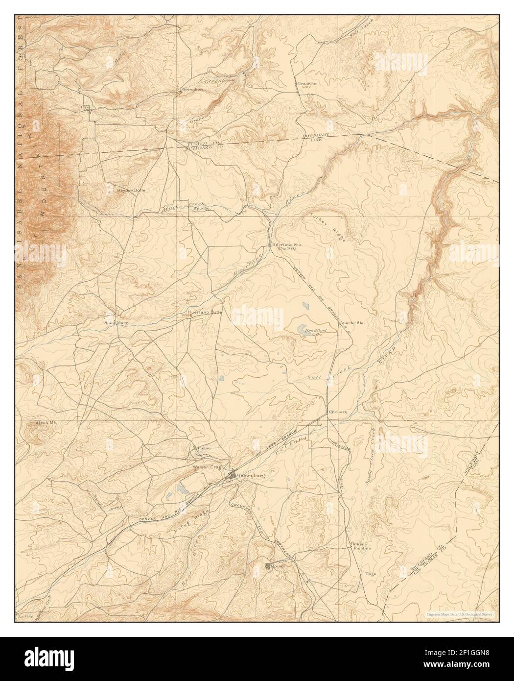 Walsenburg, Colorado, map 1897, 1125000, United States of America by