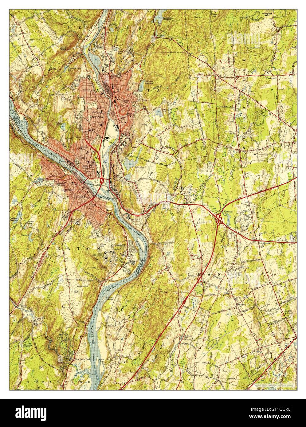 Ansonia, Connecticut, map 1953, 131680, United States of America by Timeless Maps, data U.S