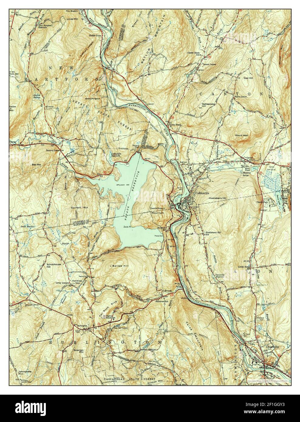 Collinsville, Connecticut, map 1951, 131680, United States of America