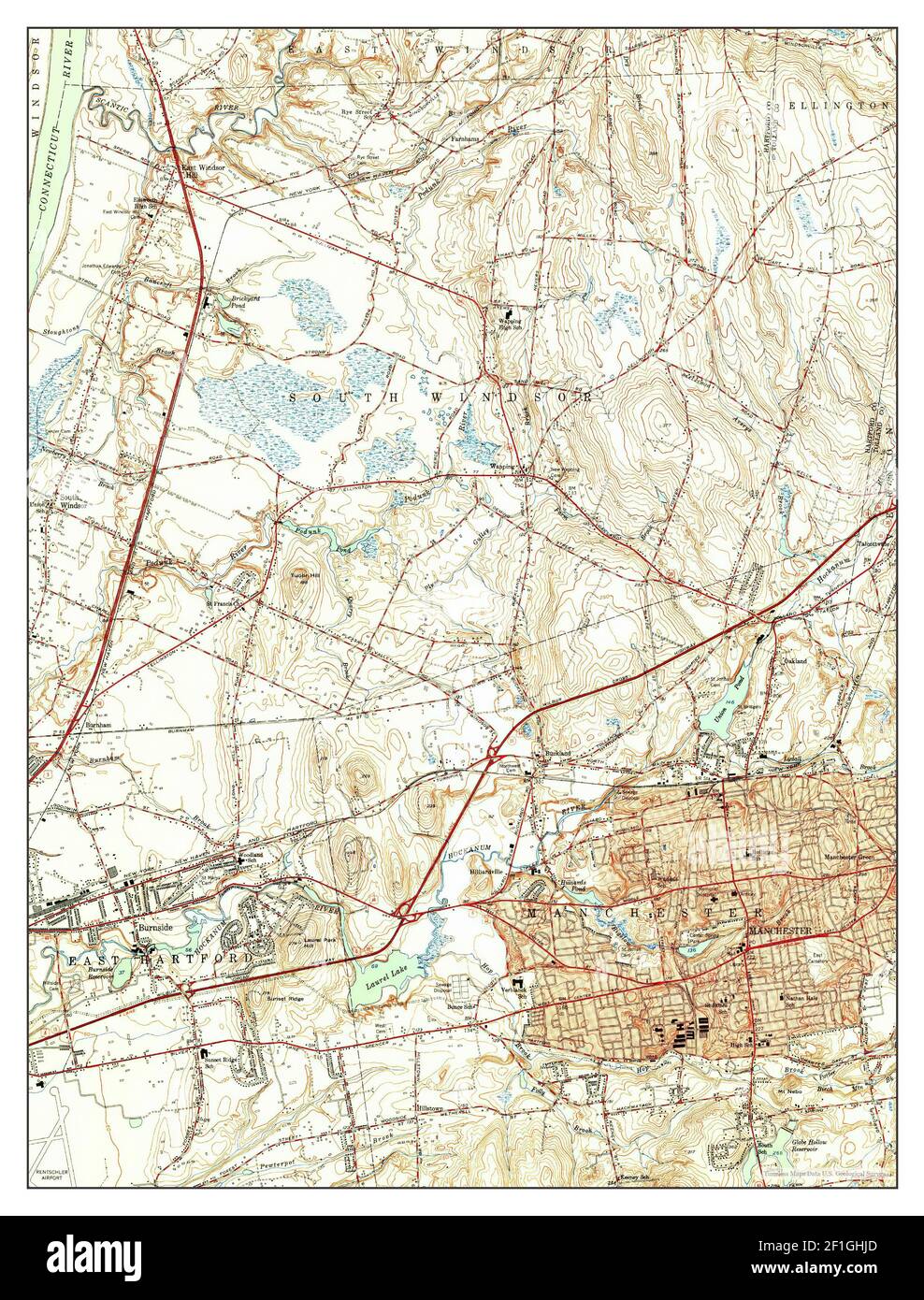 Manchester, Connecticut, map 1952, 131680, United States of America by