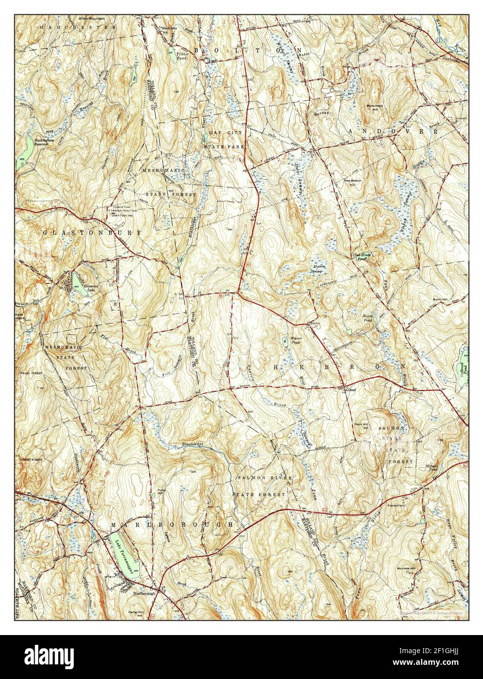 Marlborough, Connecticut, map 1953, 131680, United States of America by Timeless Maps, data U.S
