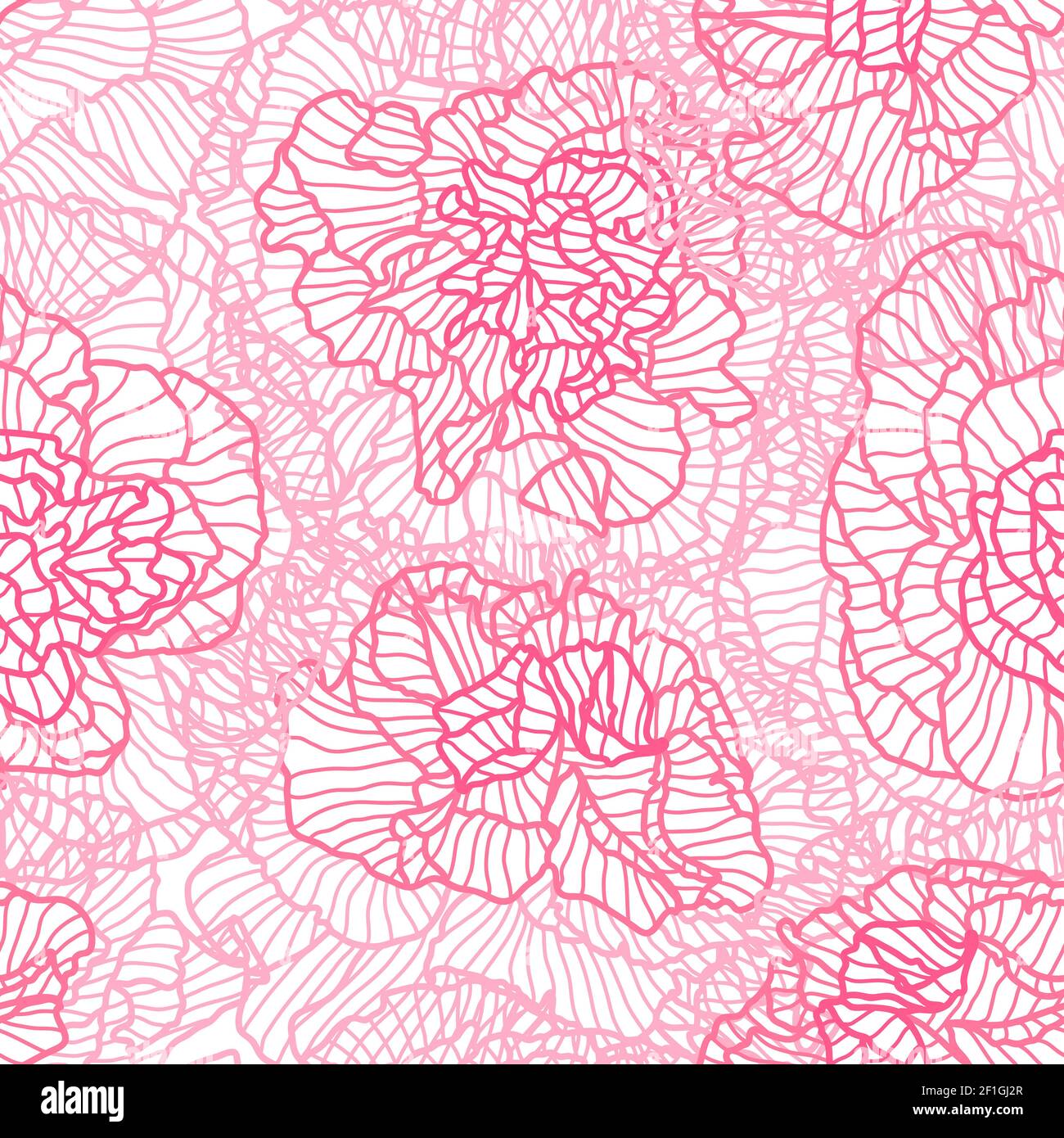 Seamless pattern with linear roses. Stock Vector