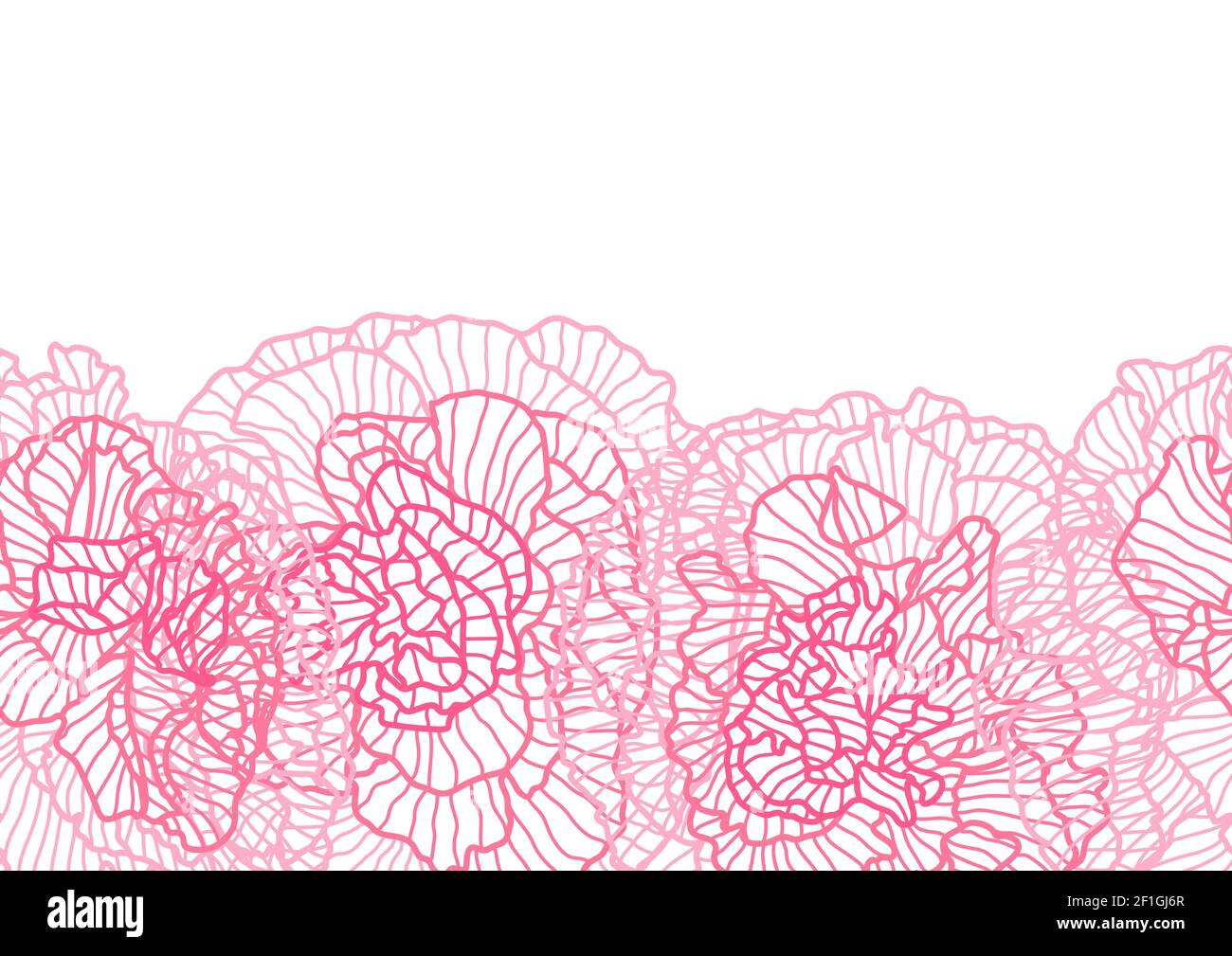 Seamless pattern with linear roses. Stock Vector