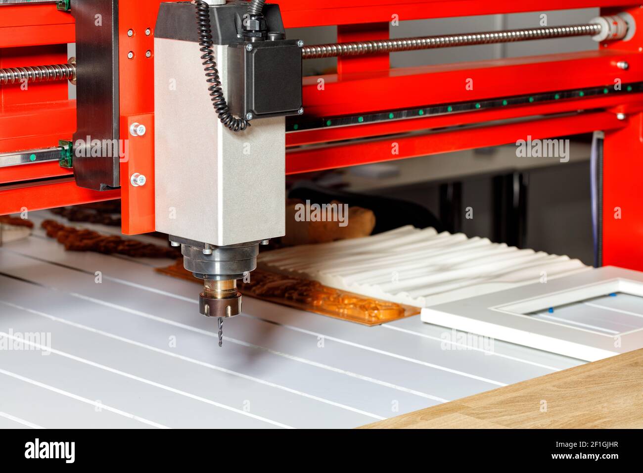 The electric spindle with a drill is installed on an automatic machine