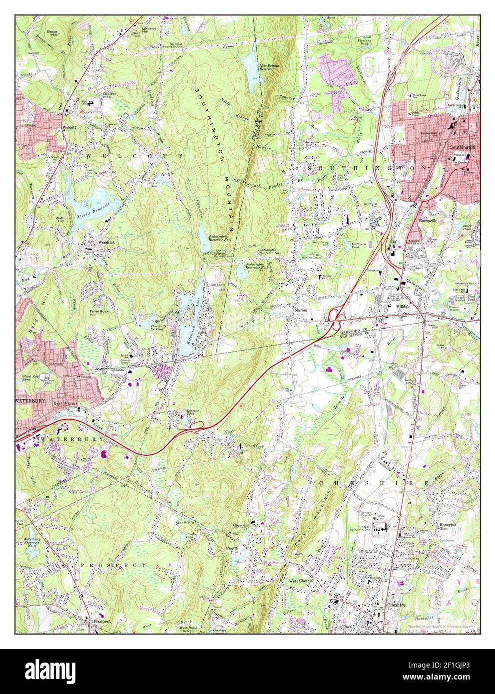Southington, Connecticut, map 1968, 124000, United States of America
