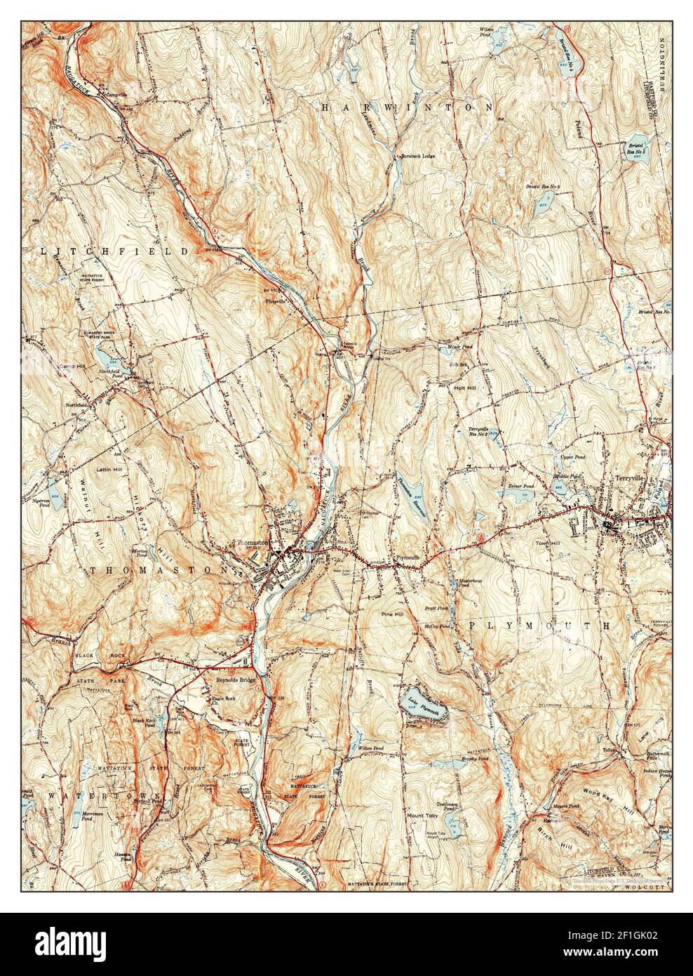 Thomaston, Connecticut, map 1951, 131680, United States of America by