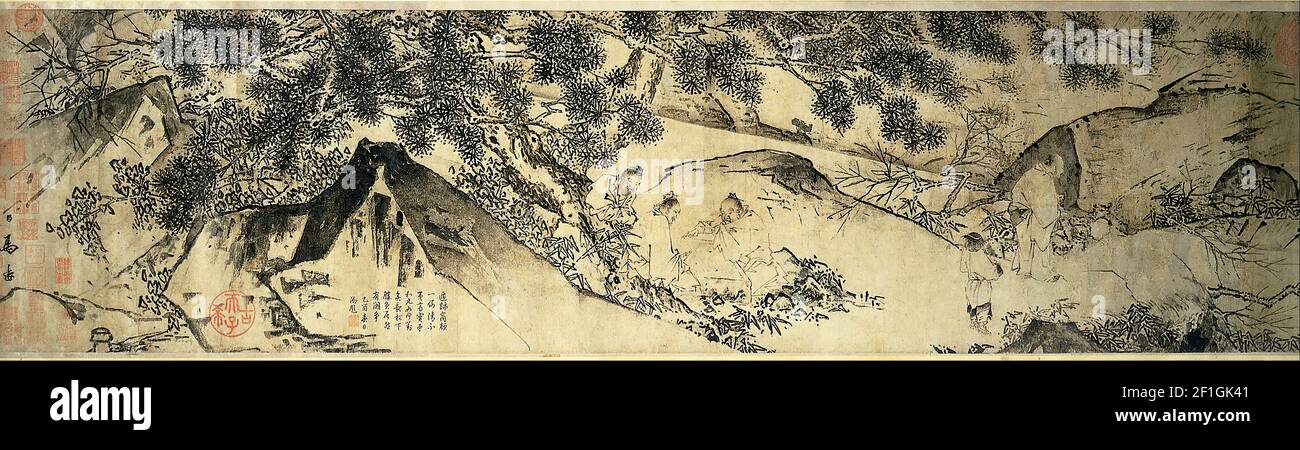 Ma Yüan - Handscroll- The Four Sages of Shangshan Stock Photo