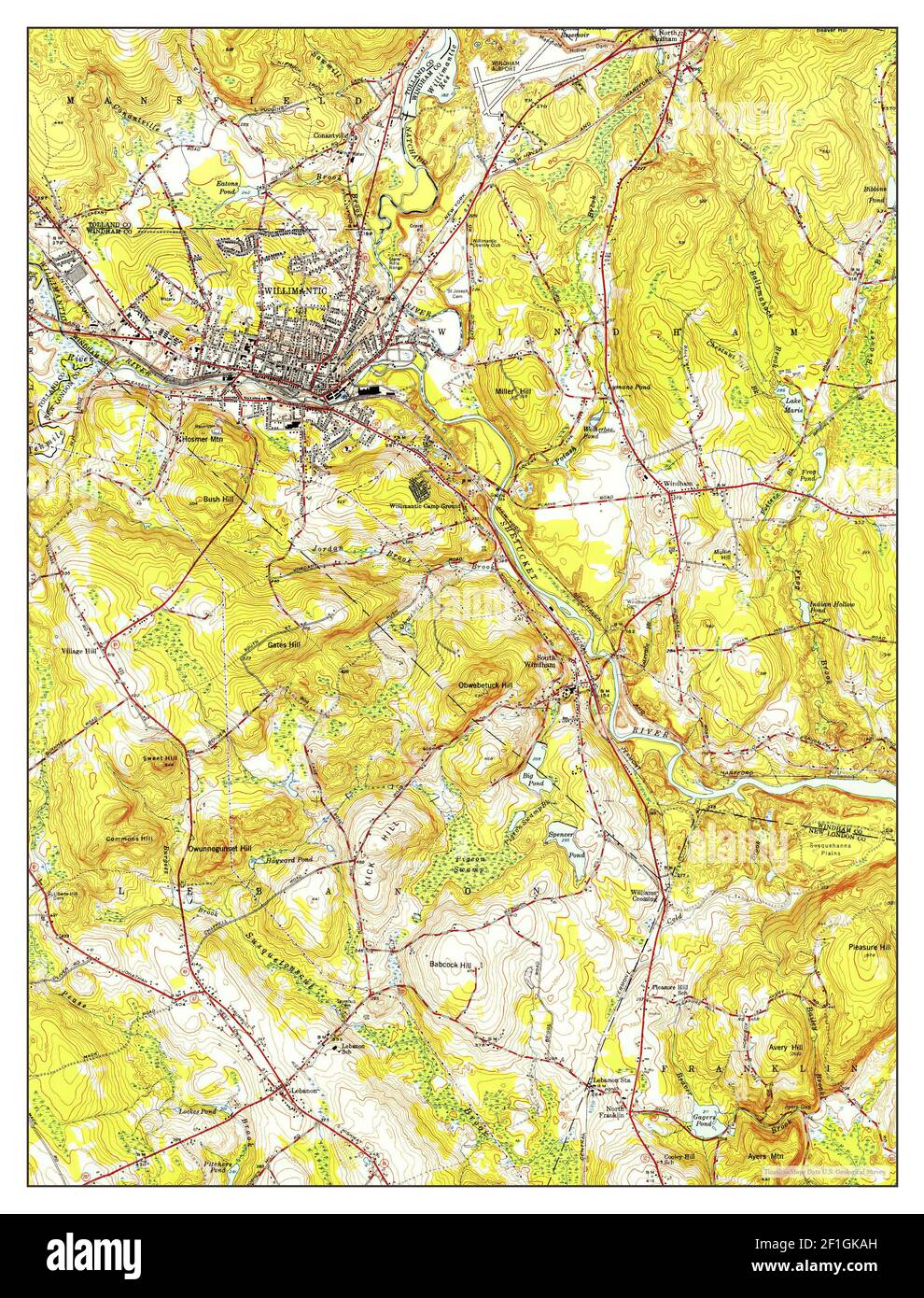 Willimantic map hires stock photography and images Alamy