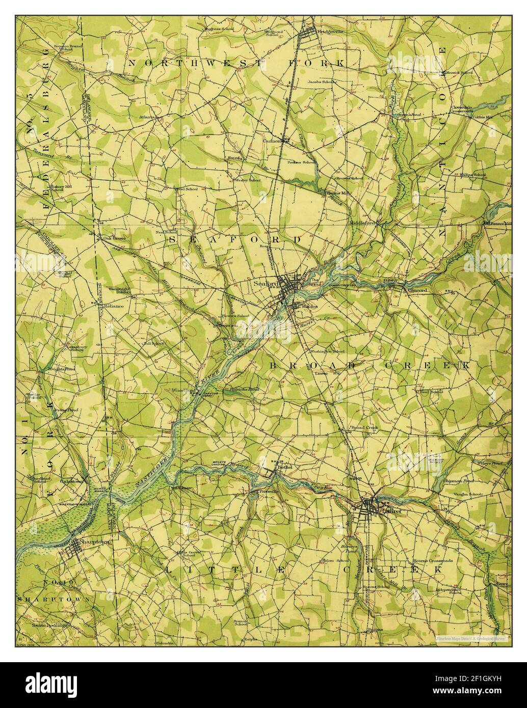 Seaford, Delaware, map 1915, 162500, United States of America by