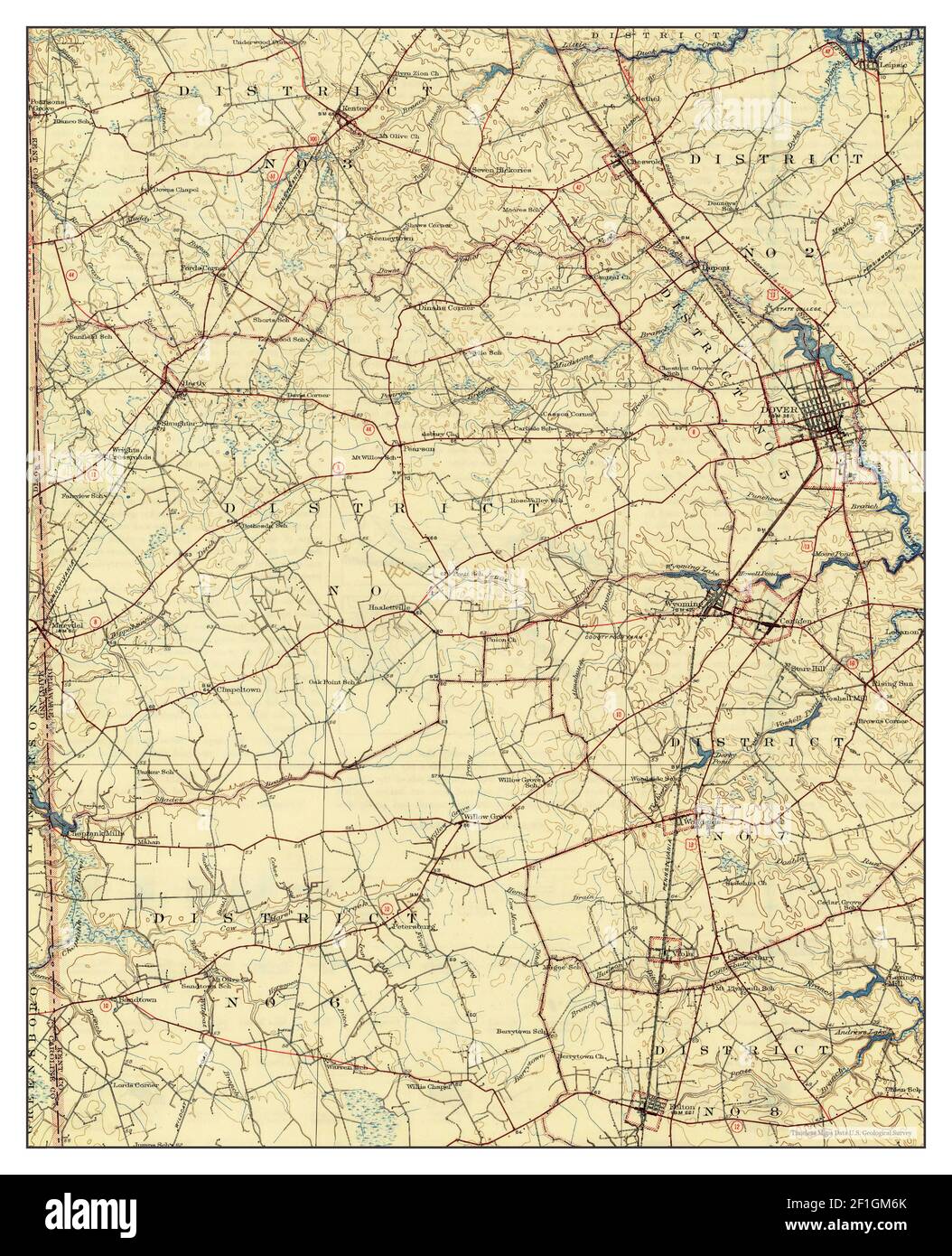 Wyoming, Delaware, map 1930, 162500, United States of America by