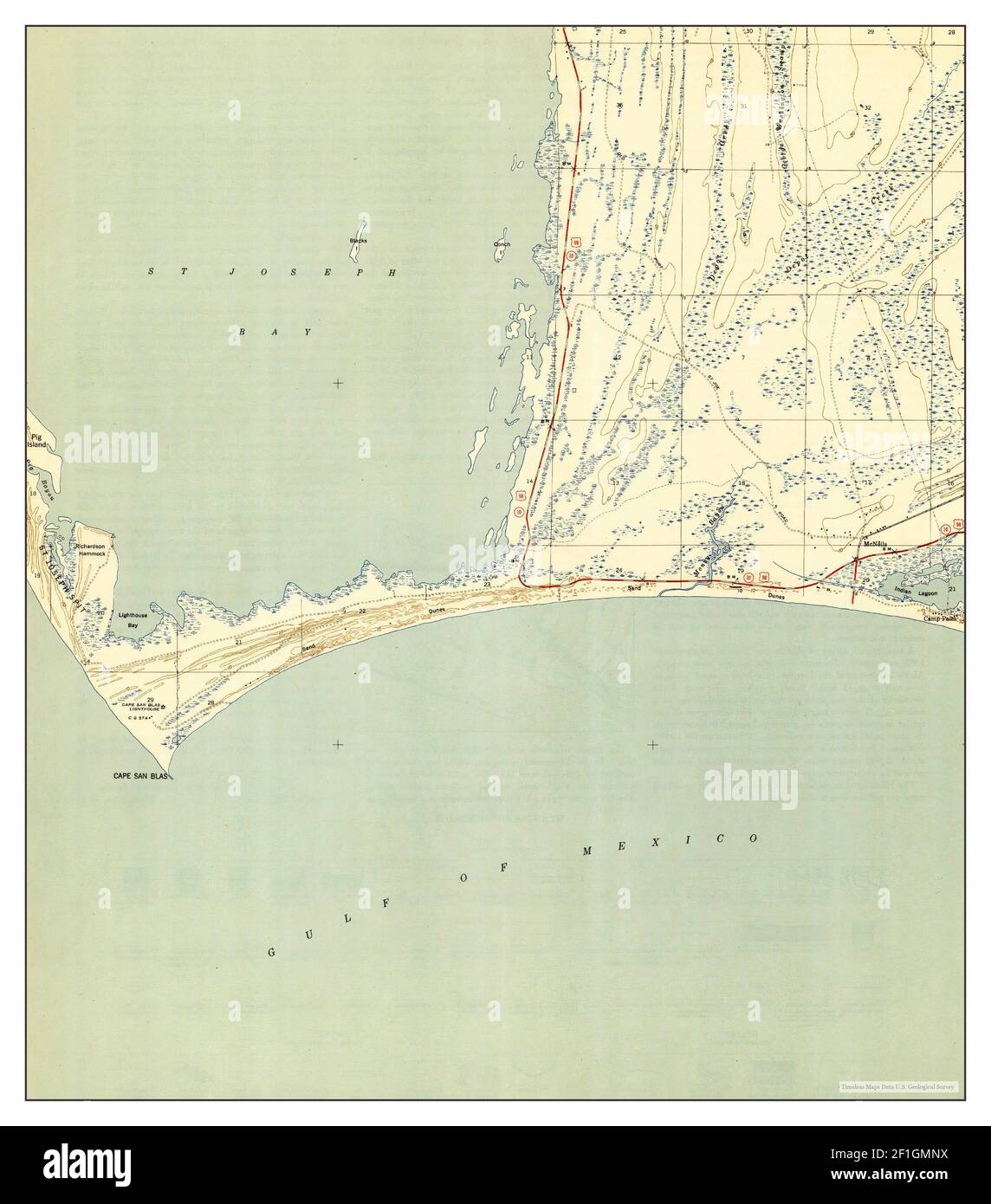 Cape San Blas Florida map 1943 - Cape San Blas Florida Map 1943 131680 United States Of America By Timeless Maps Data Us Geological Survey 2F1GMNX 