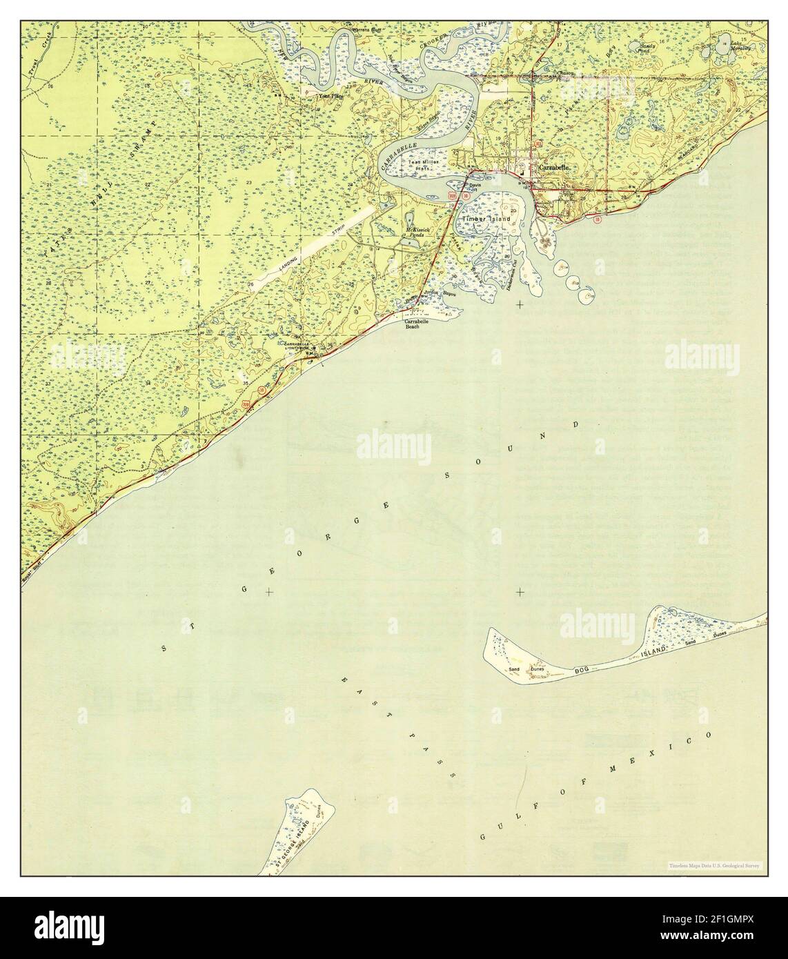 Carrabelle Florida Map 1944 131680 United States Of America By Timeless Maps Data Us 9119