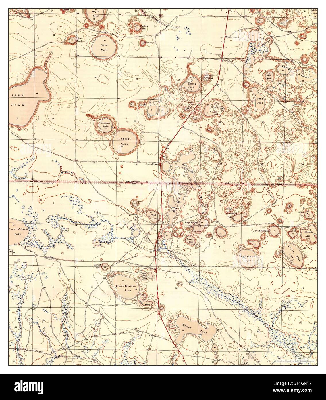 Crystal Lake, Florida, map 1945, 1:31680, United States of America by Timeless Maps, data U.S. Geological Survey Stock Photo