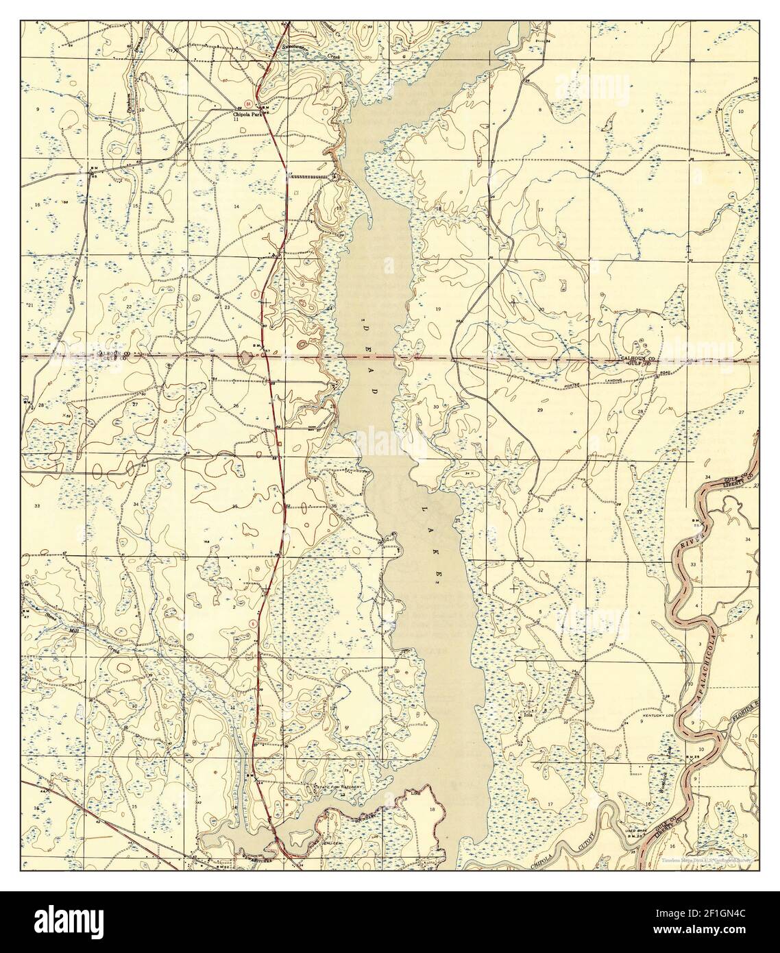 Dead Lake, Florida, map 1945, 1:31680, United States of America by Timeless Maps, data U.S. Geological Survey Stock Photo