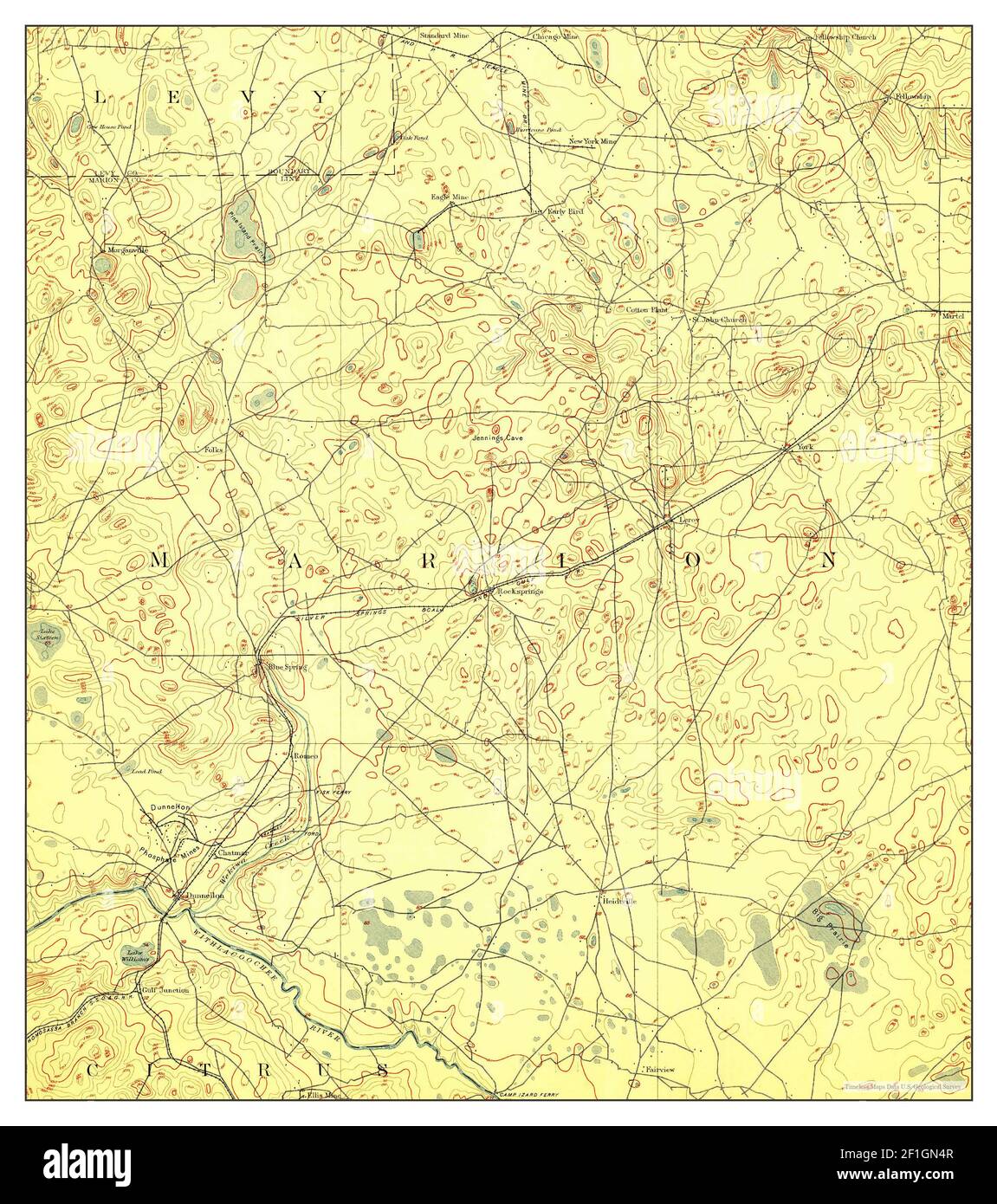Dunnellon florida map hi res stock - Dunnellon Florida Map 1894 162500 United States Of America By Timeless Maps Data Us Geological Survey 2F1GN4R