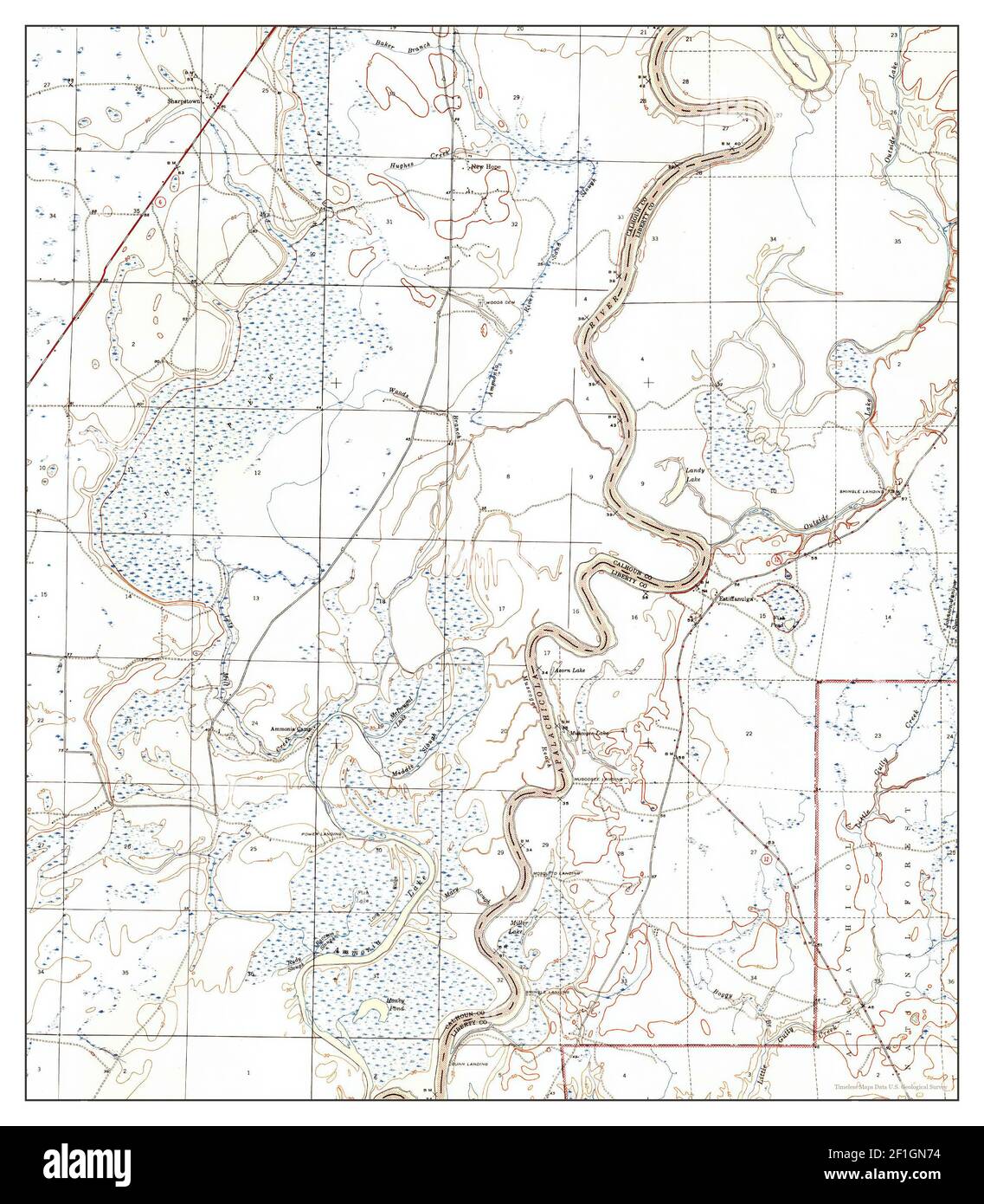 Estiffanulga, Florida, map 1945, 131680, United States of America by