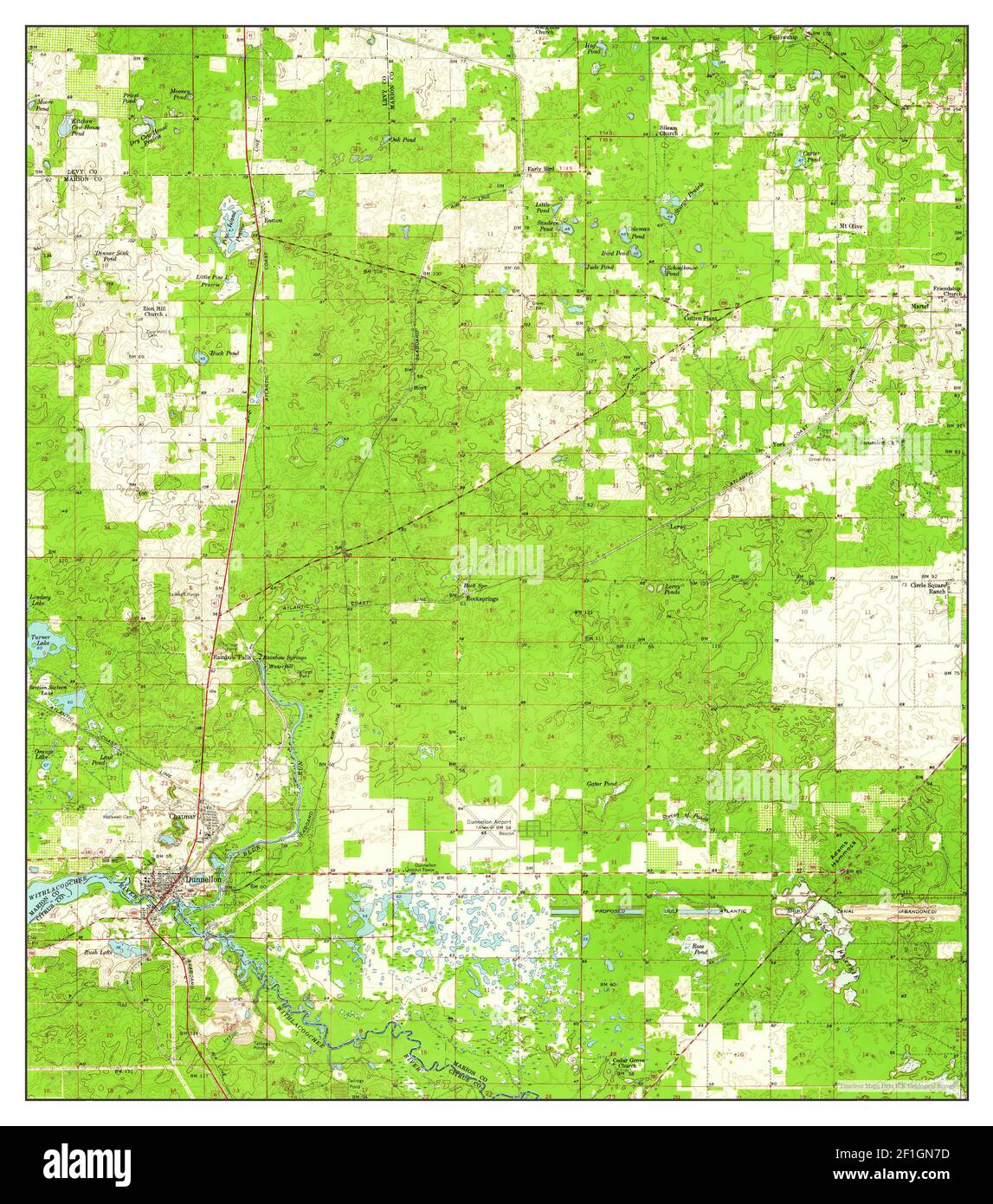 Dunnellon florida map hi res stock - Dunnellon Florida Map 1954 162500 United States Of America By Timeless Maps Data Us Geological Survey 2F1GN7D