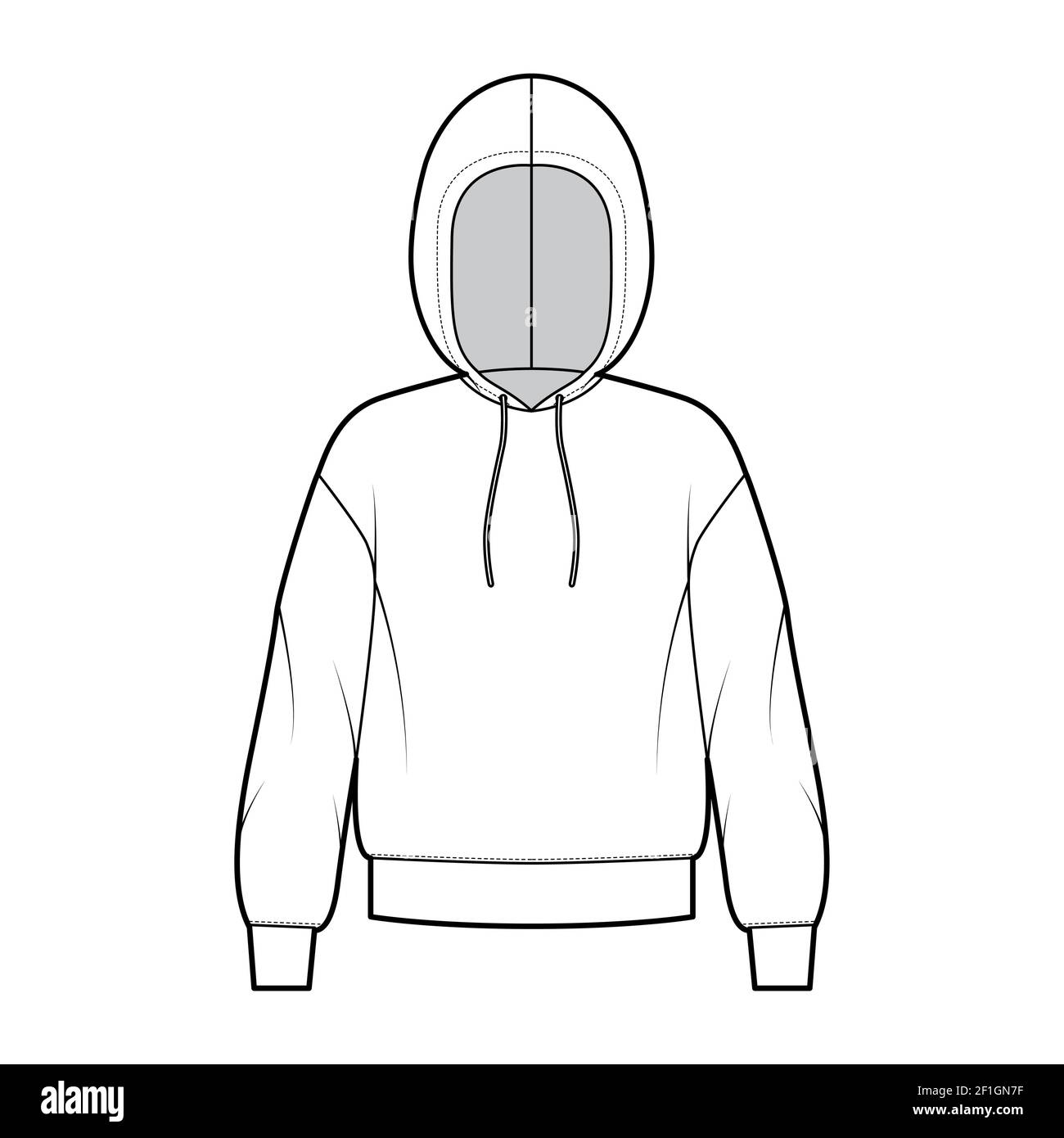 Sweatshirt technical fashion flat sketch vector illustration template for  women's 8167199 Vector Art at Vecteezy