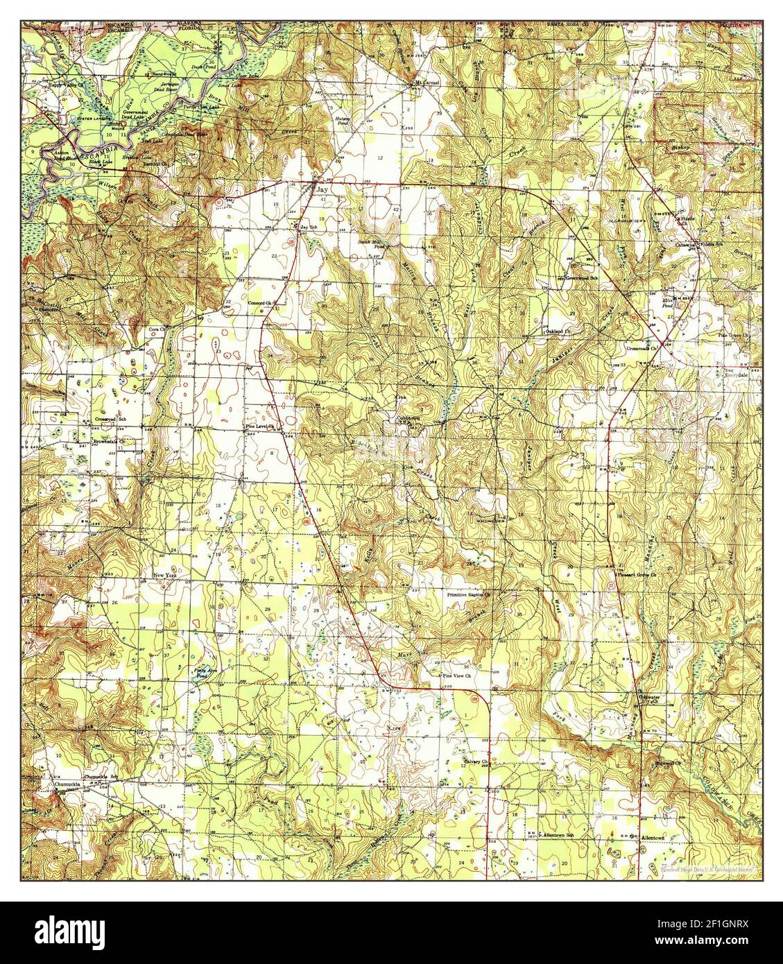 Jay Florida map 1943 1 62500 - Jay Florida Map 1943 162500 United States Of America By Timeless Maps Data Us Geological Survey 2F1GNRX 
