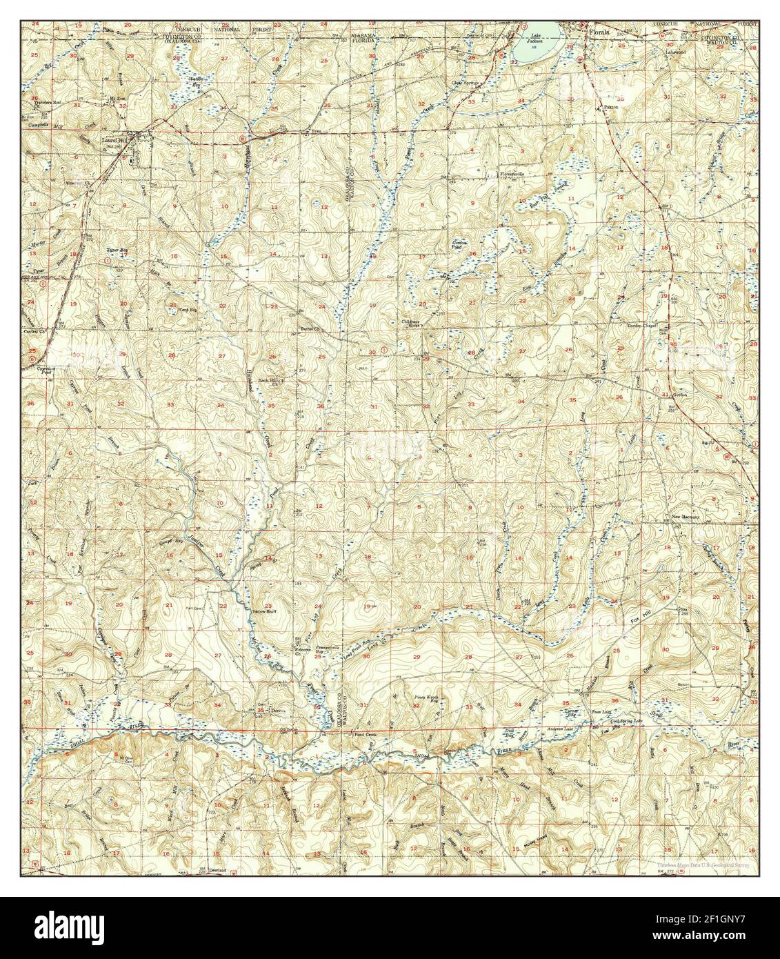 Laurel Hill, Florida, map 1950, 162500, United States of America by Timeless Maps, data U.S