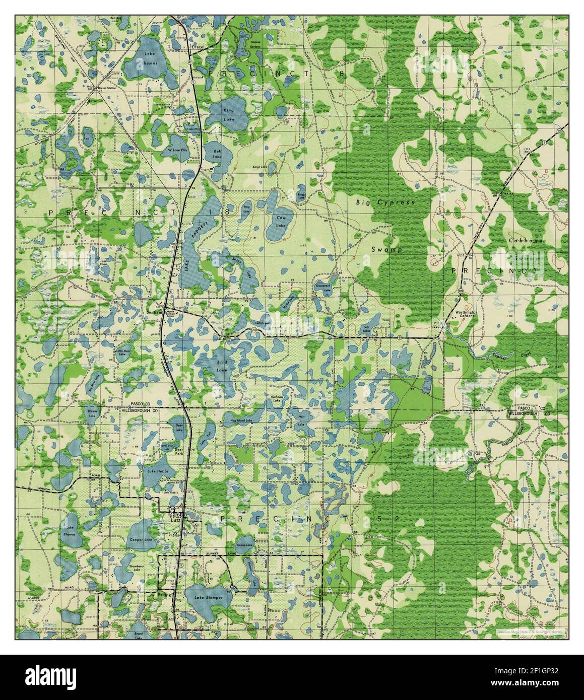 Lutz, Florida, map 1944, 131680, United States of America by Timeless