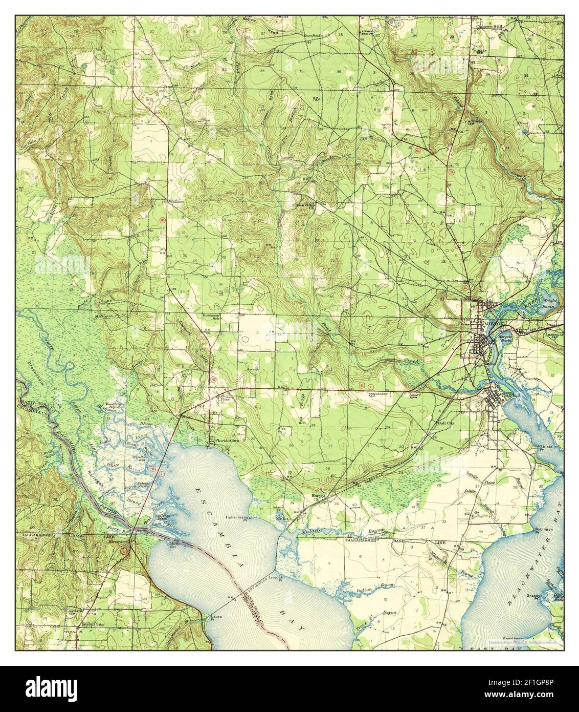 Milton Florida Map 1943 162500 United States Of America By Timeless Maps Data Us Geological Survey 2F1GP8P 