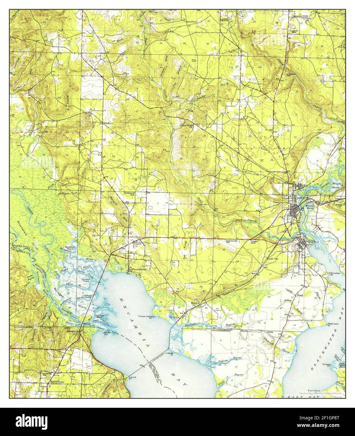 Milton florida map Cut Out Stock - Milton Florida Map 1941 162500 United States Of America By Timeless Maps Data Us Geological Survey 2F1GP8T