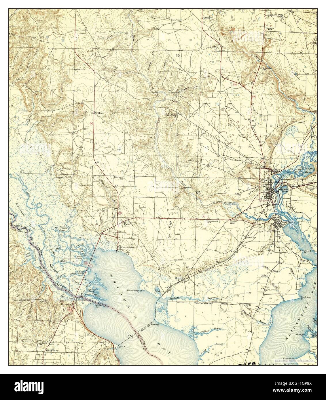 Milton Florida map 1943 1 62500 - Milton Florida Map 1943 162500 United States Of America By Timeless Maps Data Us Geological Survey 2F1GP8X