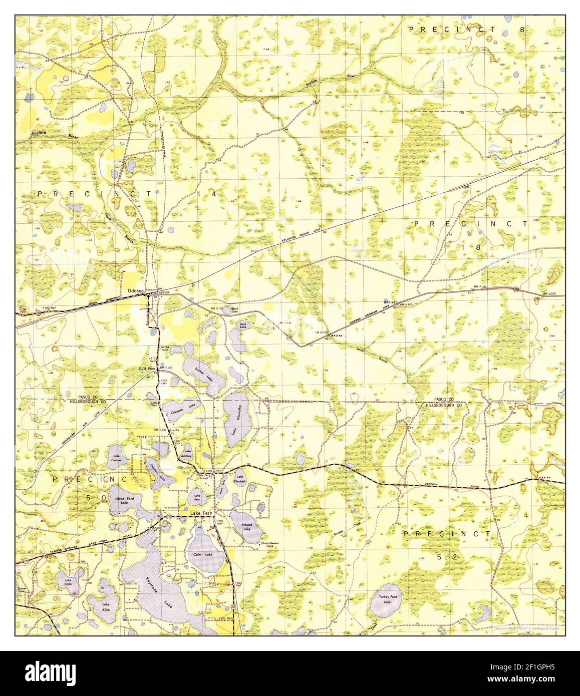 Odessa, Florida, map 1944, 131680, United States of America by