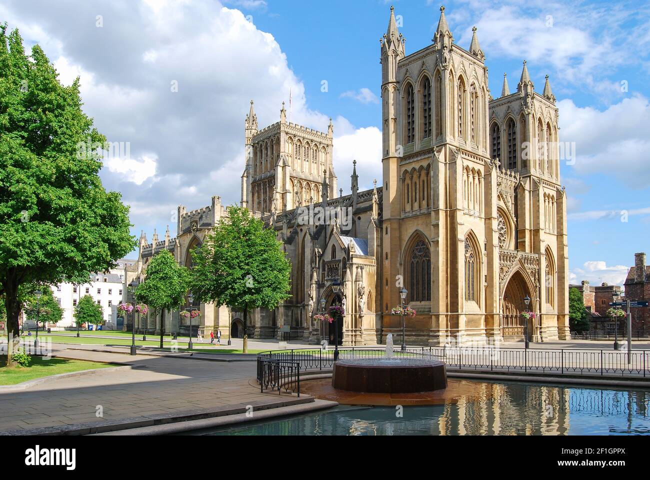 West Front, Bristol Cathedral, College Green, Bristol, England, United Kingdom Stock Photo