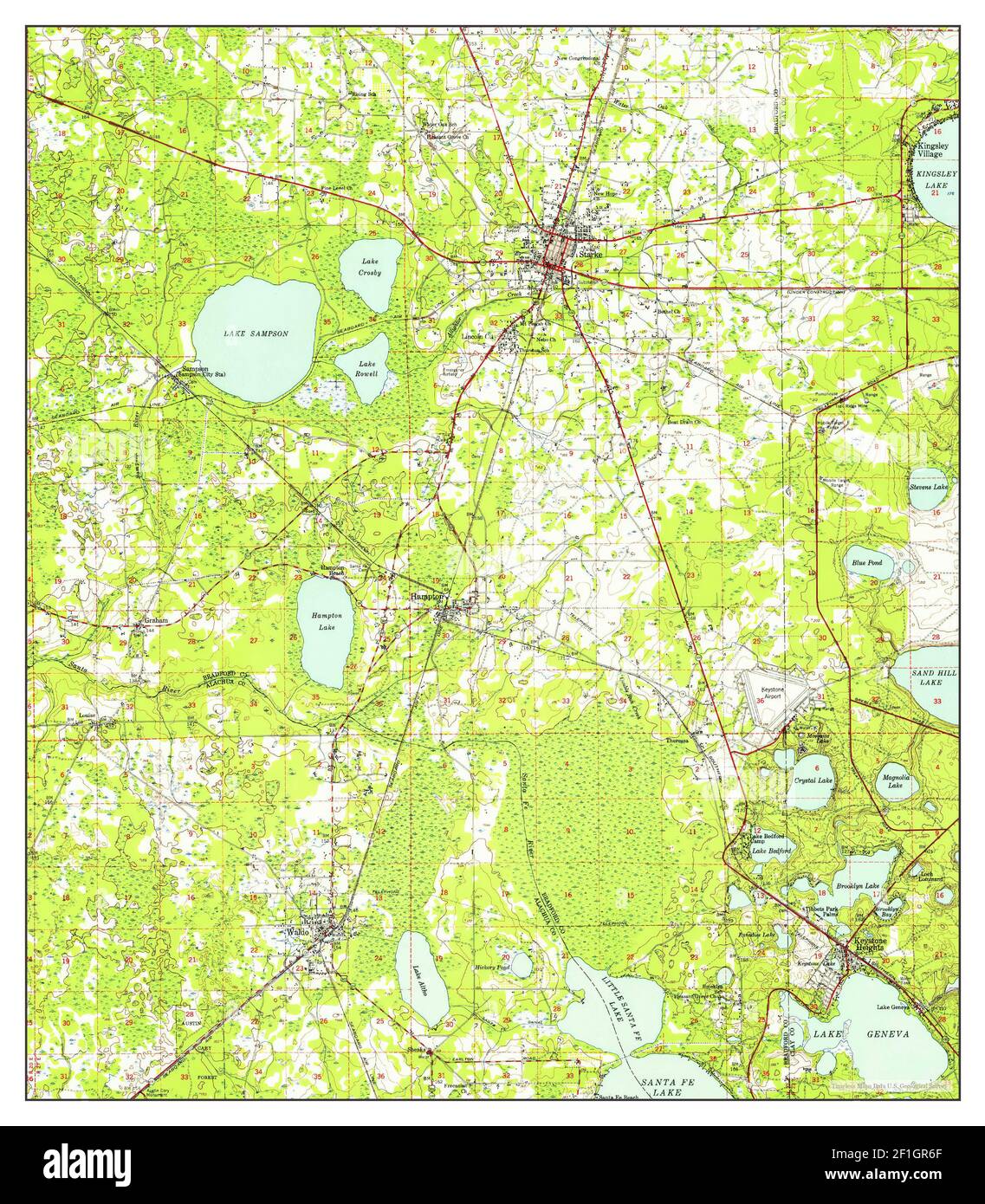Starke, Florida, map 1949, 162500, United States of America by