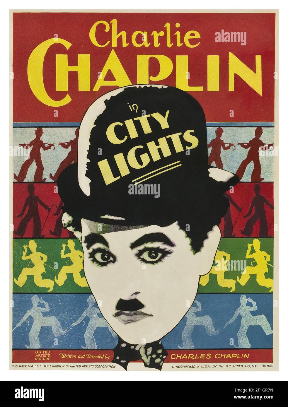City Lights is a 1931 American pre-Code silent romantic comedy film written, produced, directed by, and starring Charlie Chaplin. Stock Photo