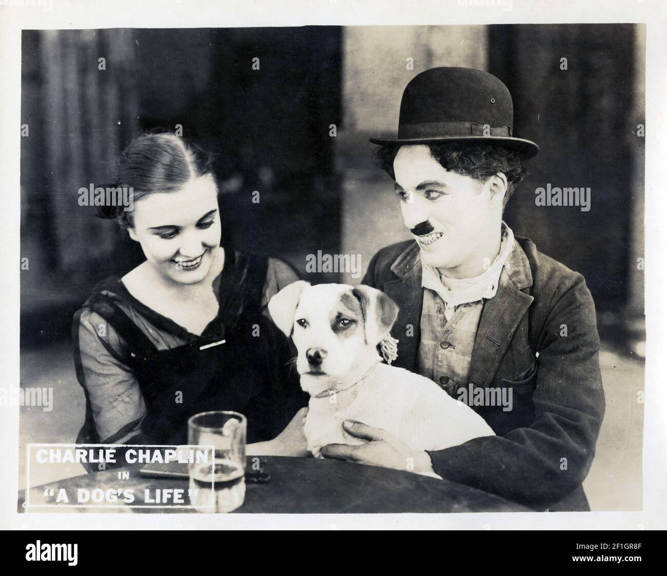 Charlie Chaplin photo from the movie A Dog's Life. 1918. Stock Photo