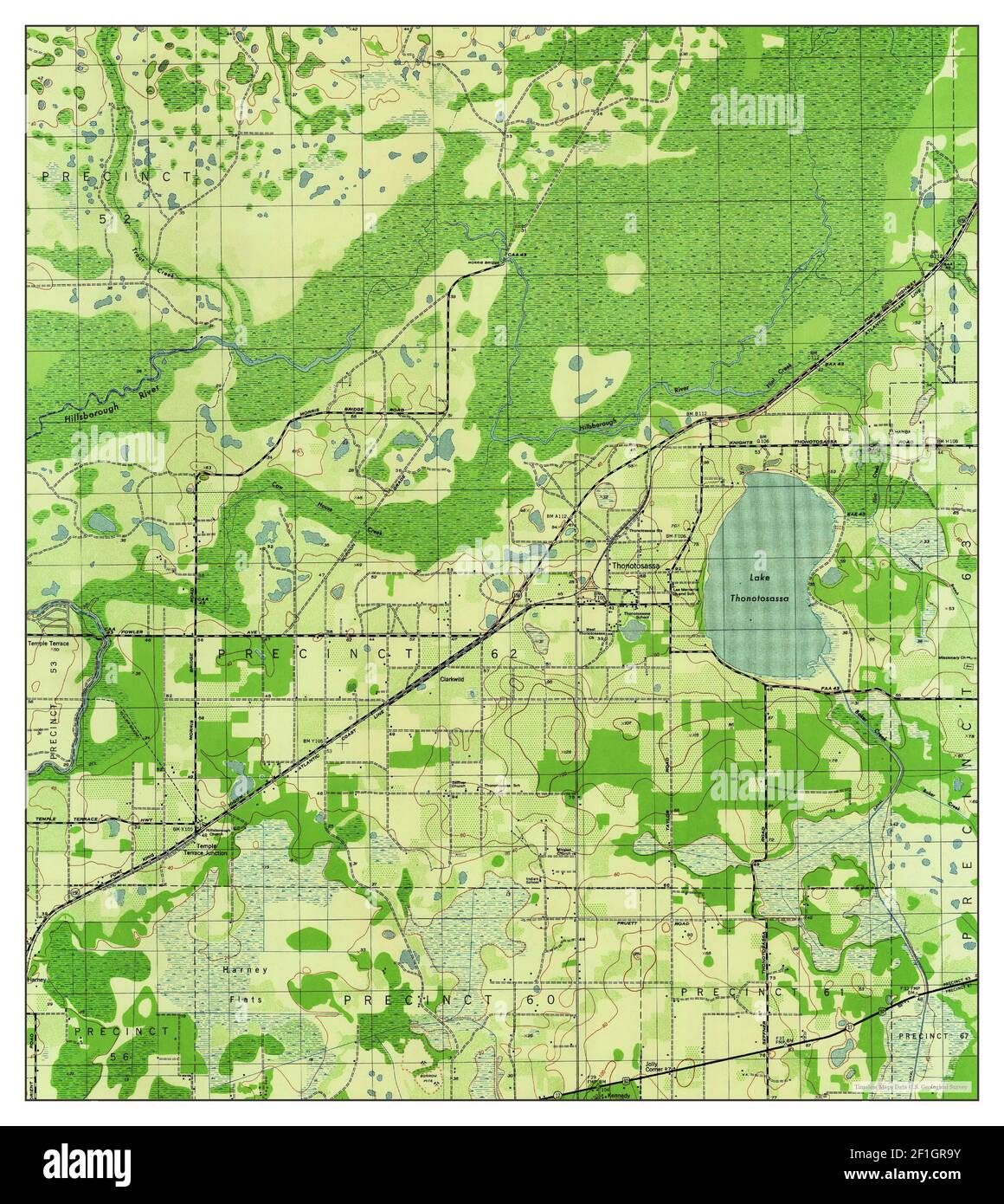 Thonotosassa, Florida, map 1944, 131680, United States of America by