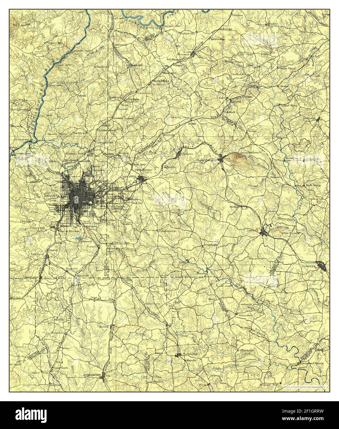 Atlanta, Georgia, map 1895, 1:125000, United States of America by Timeless Maps, data U.S. Geological Survey Stock Photo