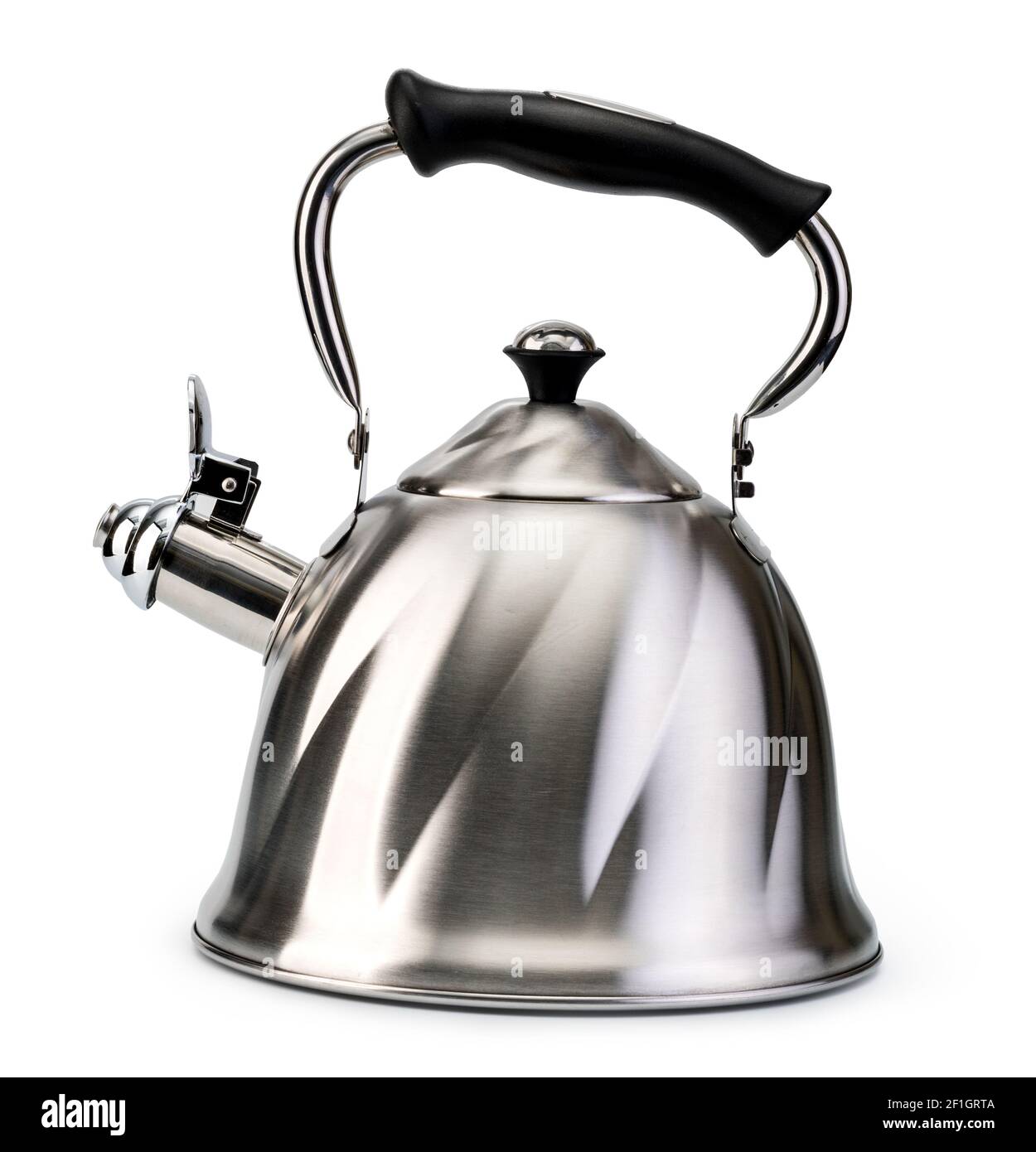 Steel whistling kettle Stock Photo