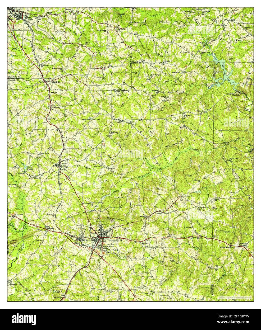 Barnesville, map 1951, 162500, United States of America by