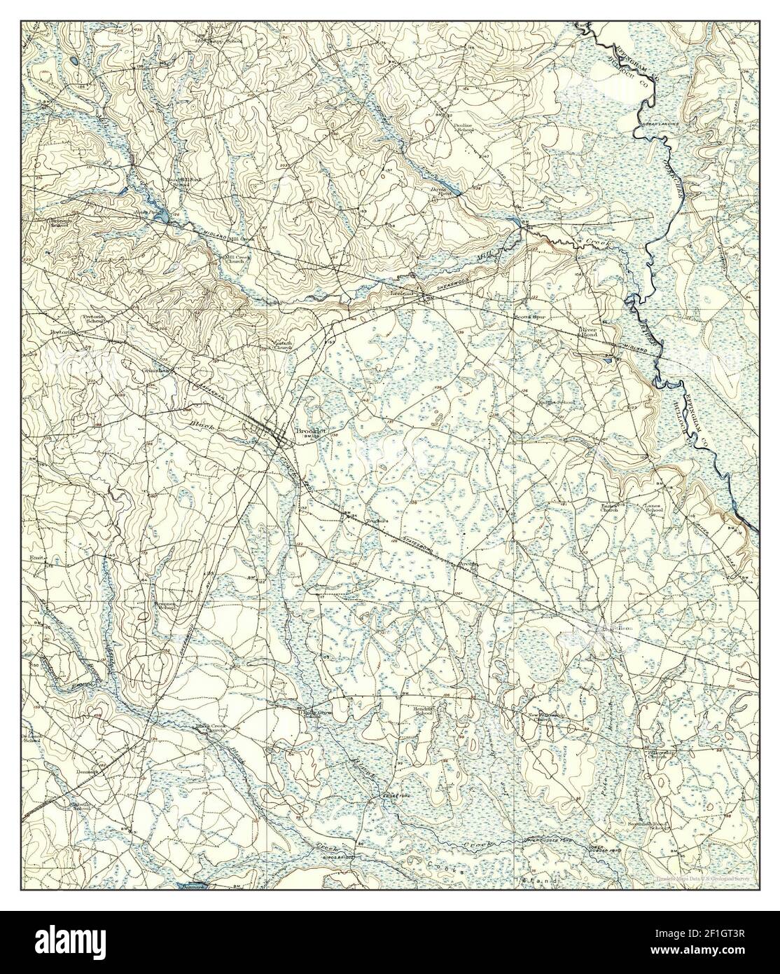 Brooklet, map 1921, 162500, United States of America by Timeless Maps, data U.S