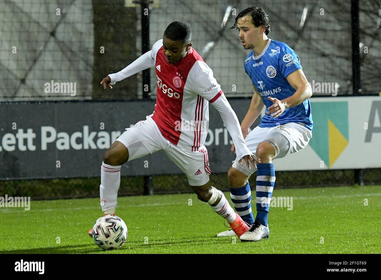 AMSTERDAM, NETHERLANDS - MARCH 8: Sontje Hansen of Ajax U23, Mats Deijl of  FC Den Bosch during the Dutch Keuken Kampioen Divisie match between Ajax U2  Stock Photo - Alamy