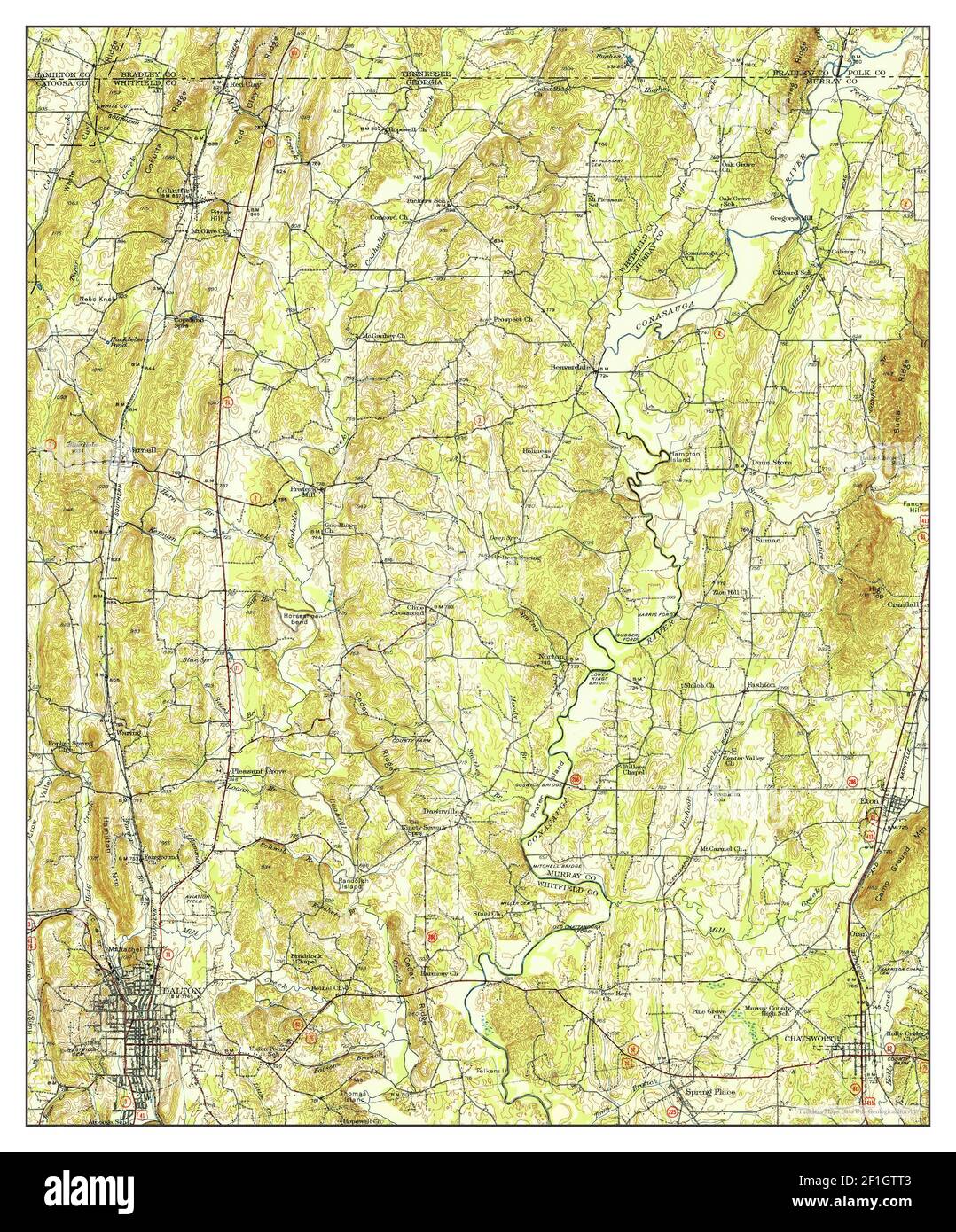 Dalton, map 1938, 162500, United States of America by